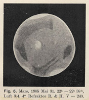 Drawing of Mars by M. Mance from 1905